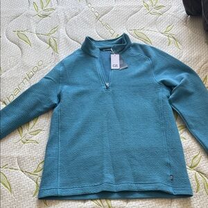 Cutter & Buck Men's Teal Half-Zip Sweater